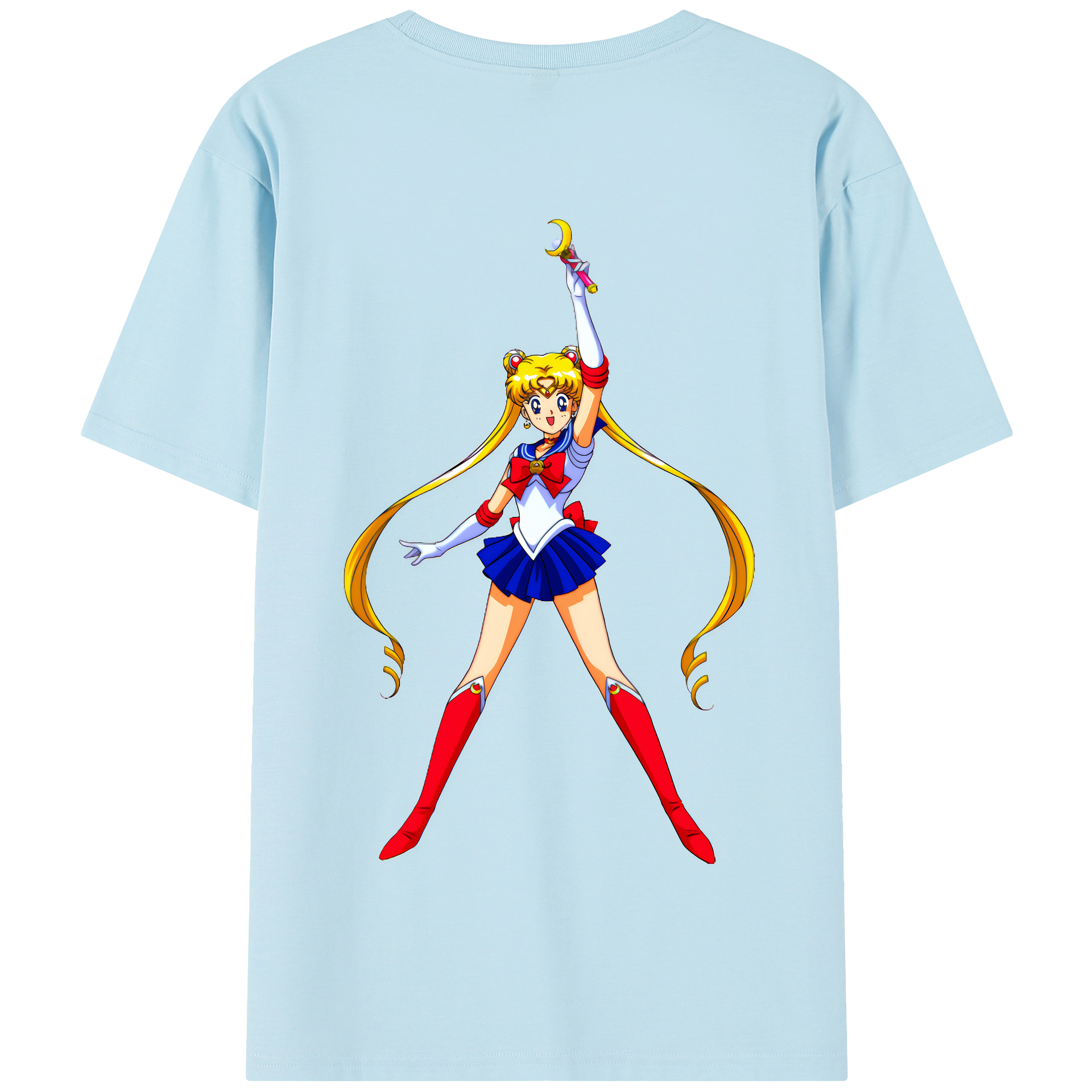 （画像用） 美少女戦士セーラームーン 月野 うさぎ つきの うさぎ Sailor Moon Tsukino Usagi 綿100％半袖Tシャツ（背面プリント）